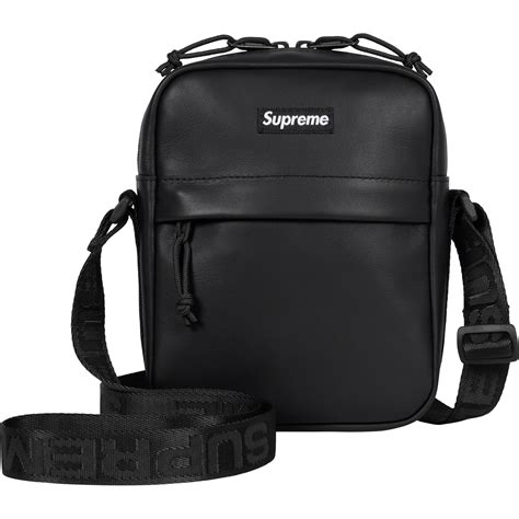 supreme leather shoulder bag.